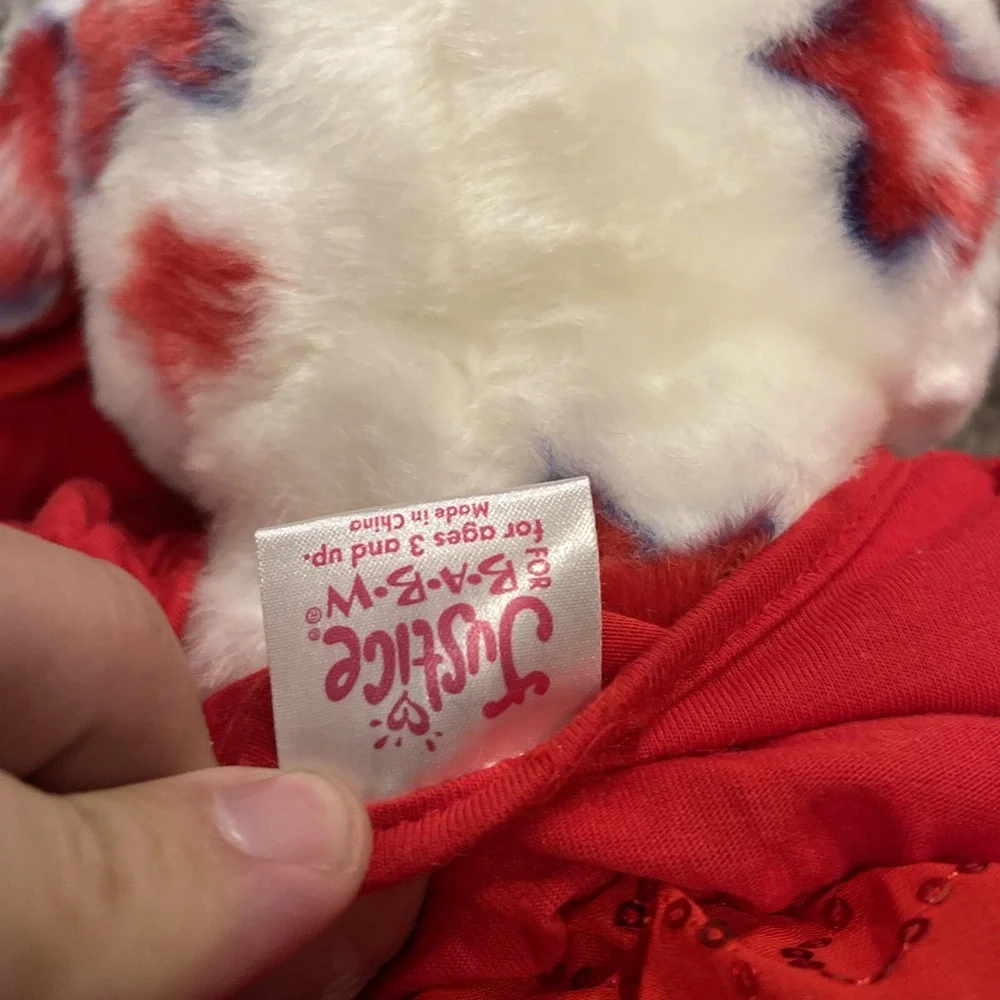 Build A Bear Stars Plush Puppy Dog Stuffed Red White Blue USA Patriotic BABW 15